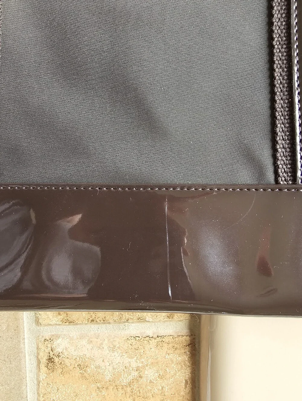 NWT Tory Burch Nylon/Patent Leather Brown Tote